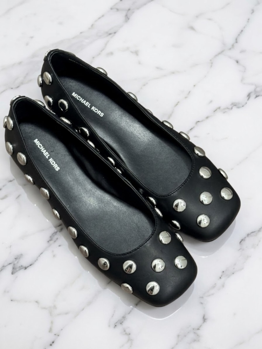 Michael Kors Matilda Studded Leather Ballet Flat